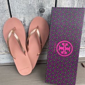Tory Burch metallic leather flip flop